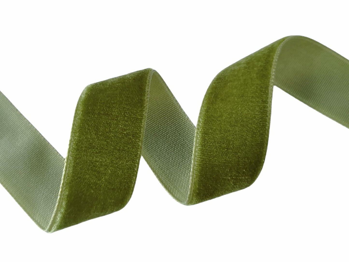 Abbaoww Velvet Ribbon 5/8 Inch Single Face Moss Green 25 Yards