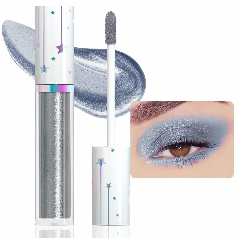 evpct 10# Silver Grey Liquid Glitter Eyeshadow Stick Waterproof Long Lasting