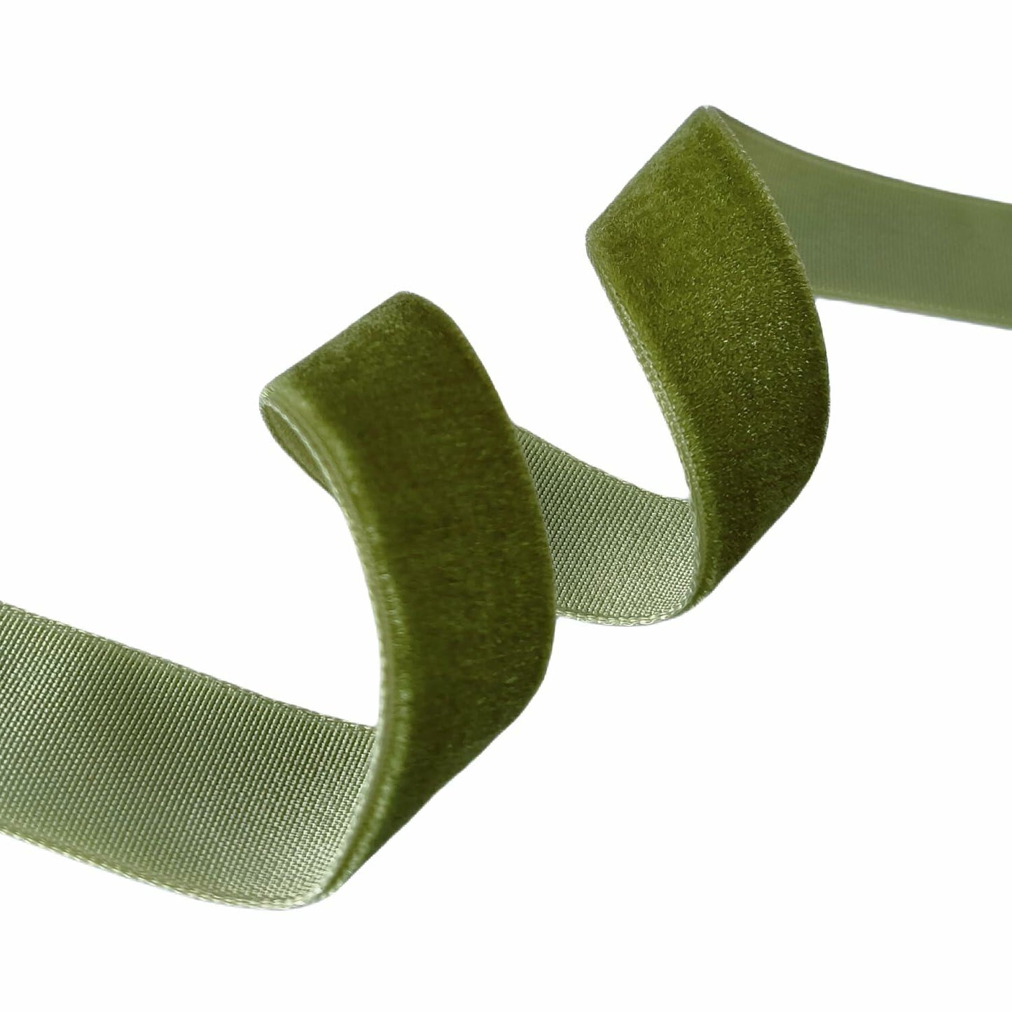 Abbaoww Velvet Ribbon 5/8 Inch Single Face Moss Green 25 Yards