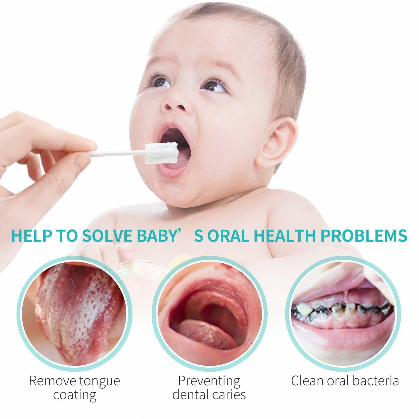 dearlomum Baby Tongue Cleaner 48PCS Disposable Infant Oral Dental Care Stick