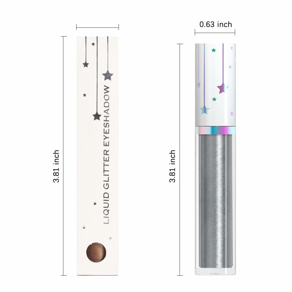 evpct 10# Silver Grey Liquid Glitter Eyeshadow Stick Waterproof Long Lasting