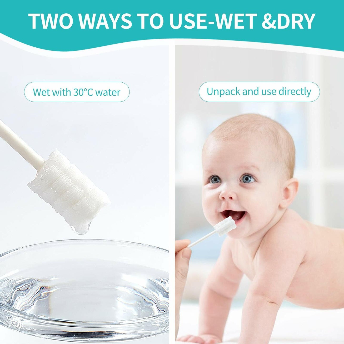 dearlomum Baby Tongue Cleaner 48PCS Disposable Infant Oral Dental Care Stick
