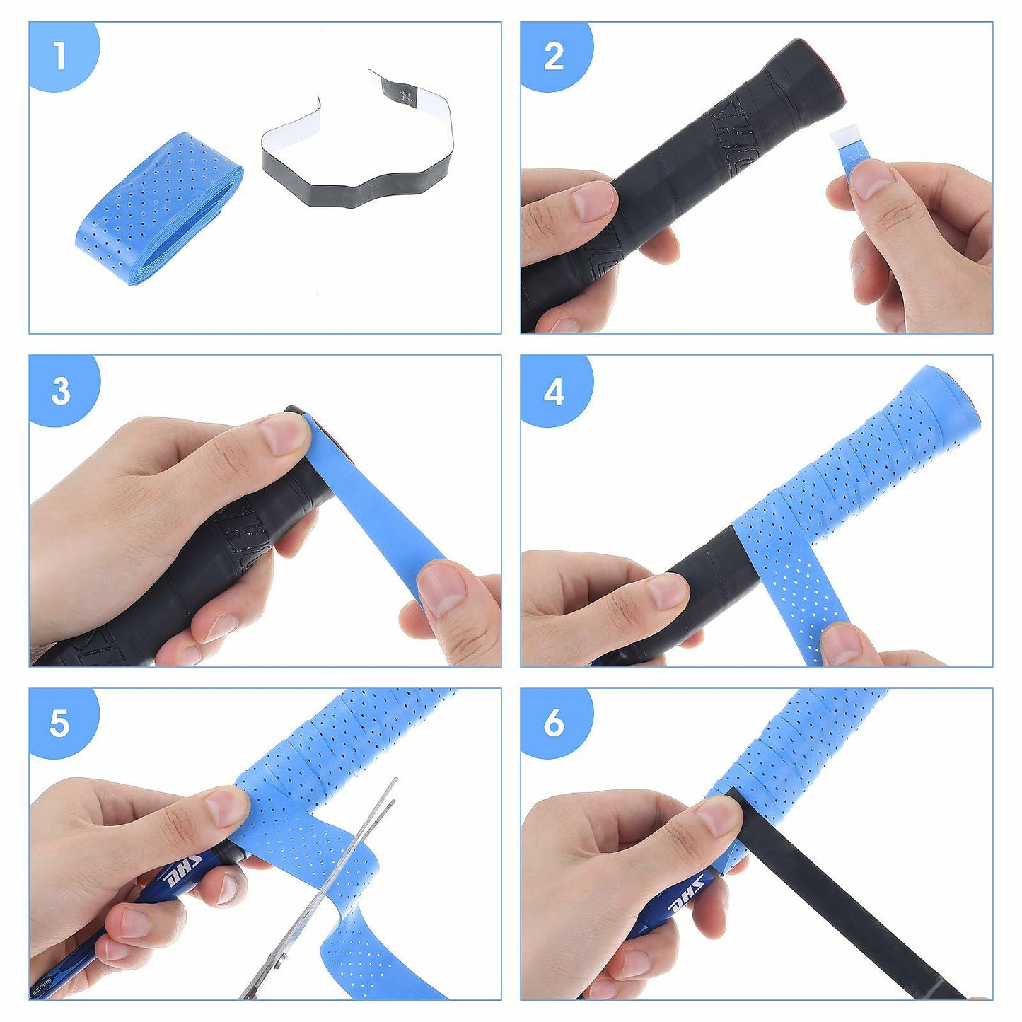 Qianyu 6 Pack Soft Grip Tape Overgrip Pickleball Tennis Racket Anti Slip