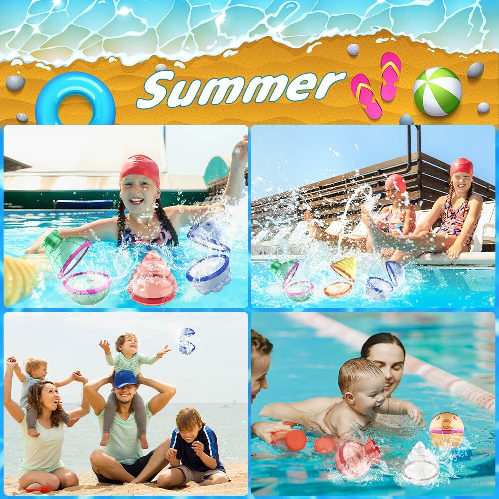 Reusable Silicone Water Balloons 6PCS Latex-Free Quick Fill Self Sealing