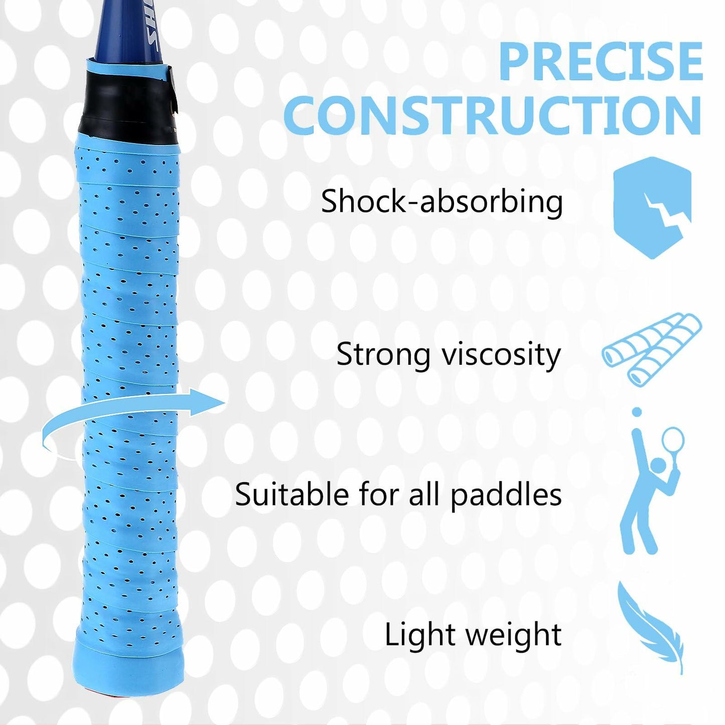 Qianyu 6 Pack Soft Grip Tape Overgrip Pickleball Tennis Racket Anti Slip