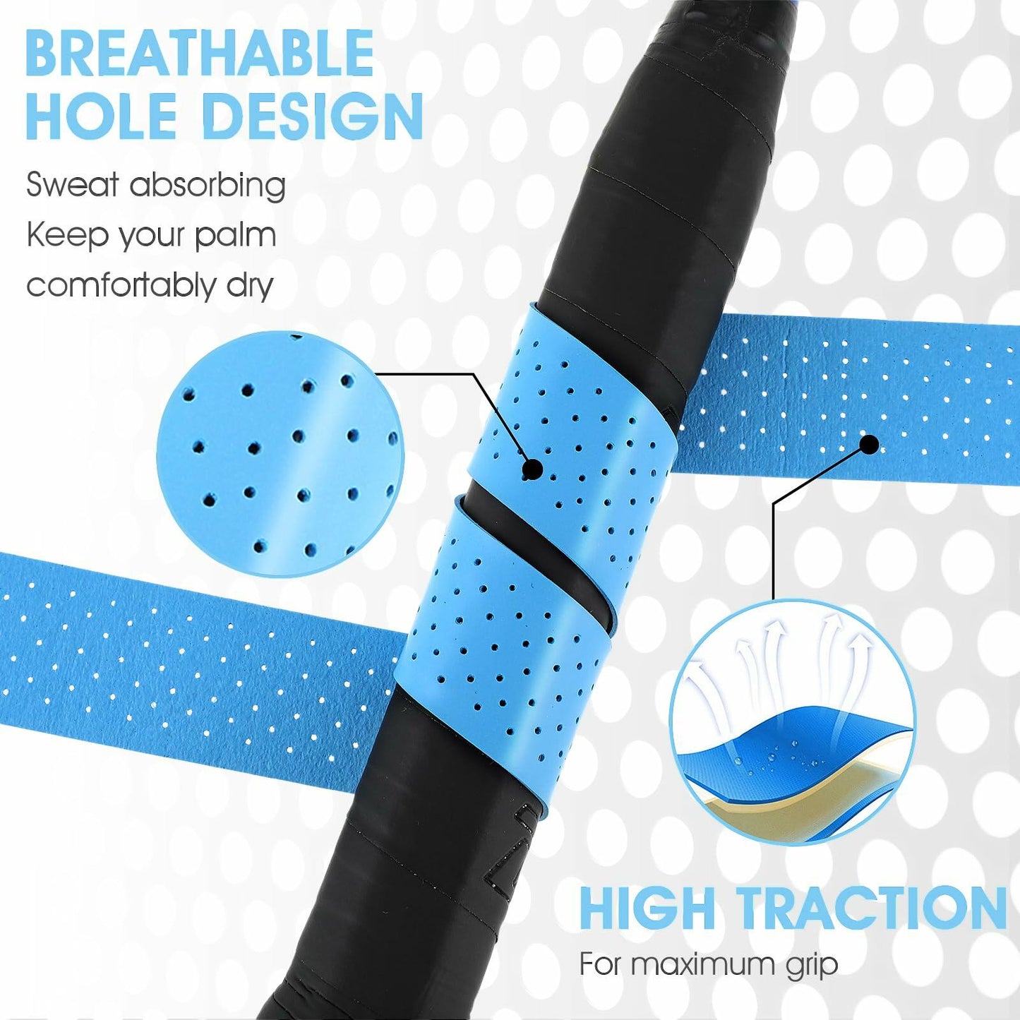 Qianyu 6 Pack Soft Grip Tape Overgrip Pickleball Tennis Racket Anti Slip