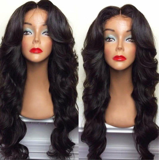 BlueSpace Wigs 28" Long Curly Heat Resistant Fiber Black 1 Pack