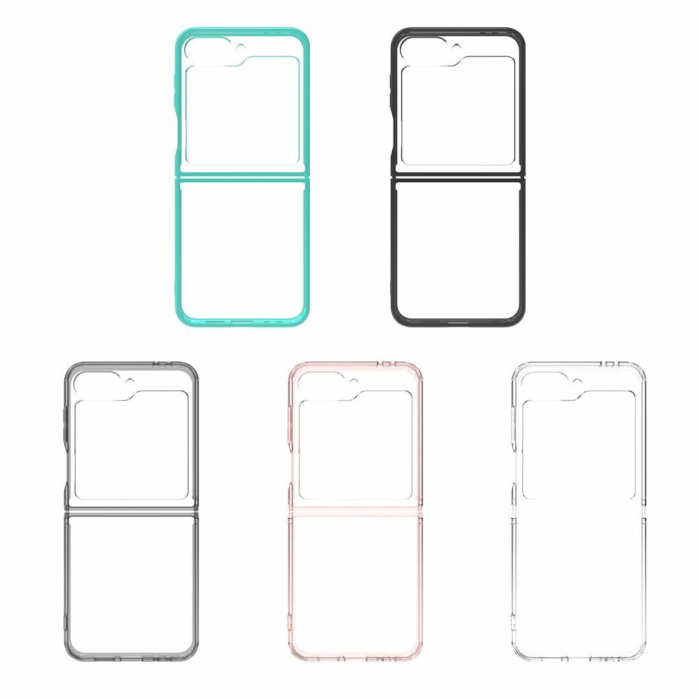 Sucnakp Samsung Galaxy Z Flip 6 Case Clear Back TPU Bumper Cover YKL Gray