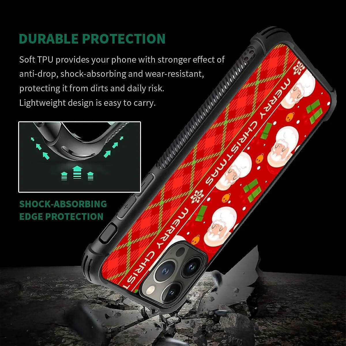 ZHEGAILIAN iPhone 15 Pro Max Case Military-Grade Shockproof Santa Claus