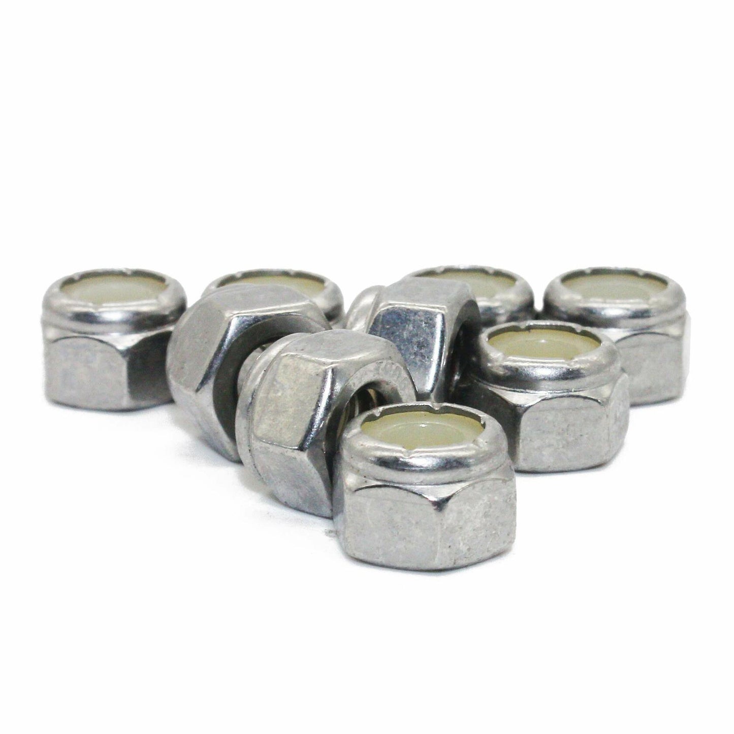 Fullerkreg 50Pcs 1/4-20 Nylon Insert Hex Lock Nuts Stainless Steel Plain