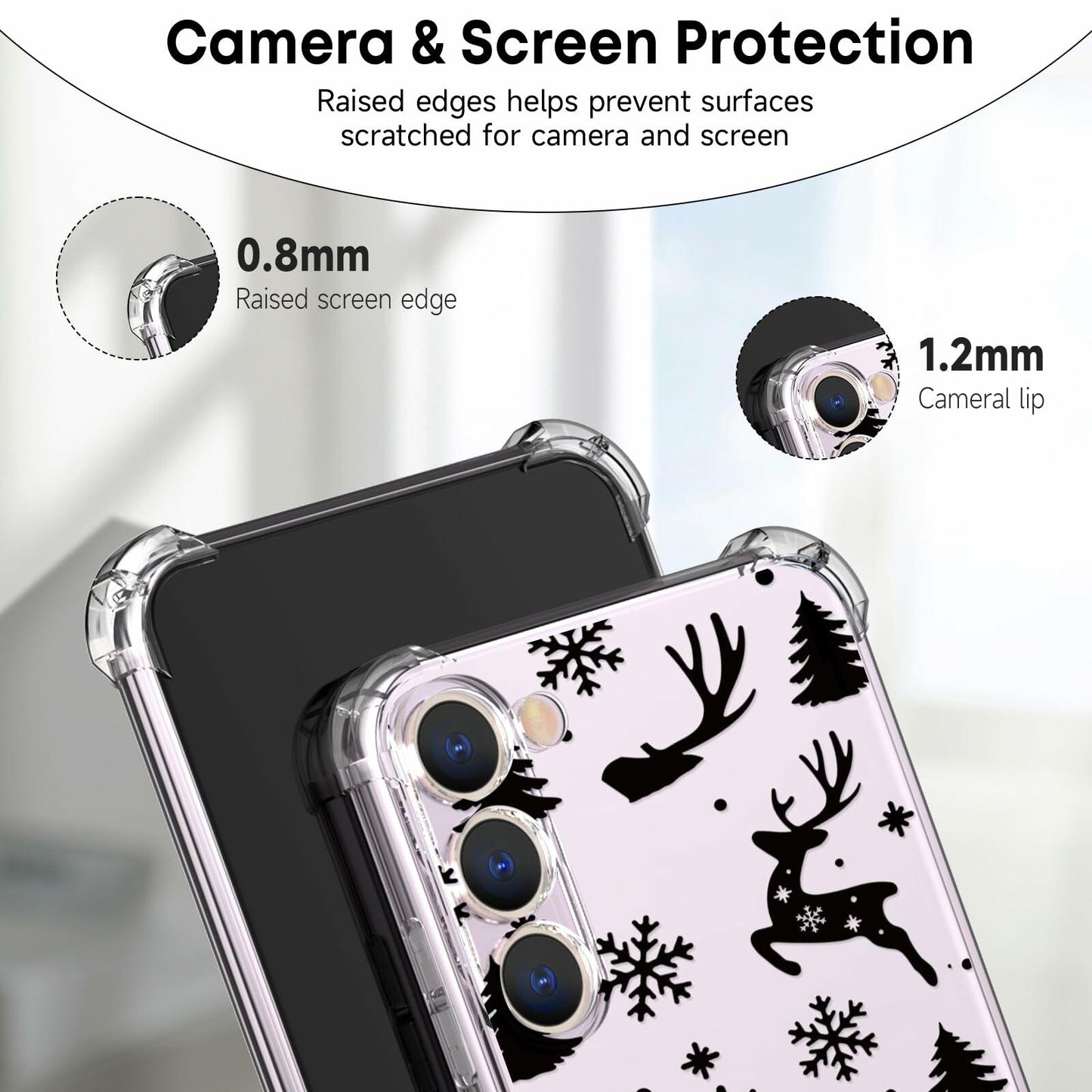 BEIMEITU Samsung Galaxy S23 Clear Case Xmas Tree Deer Soft Flexible Cover