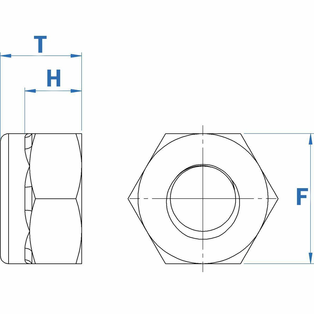 Fullerkreg 50Pcs 1/4-20 Nylon Insert Hex Lock Nuts Stainless Steel Plain