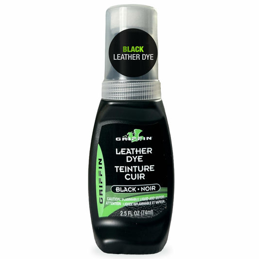 Griffin Black Leather Dye 2.5oz Permanent for Shoes Boots Repair Scuffs