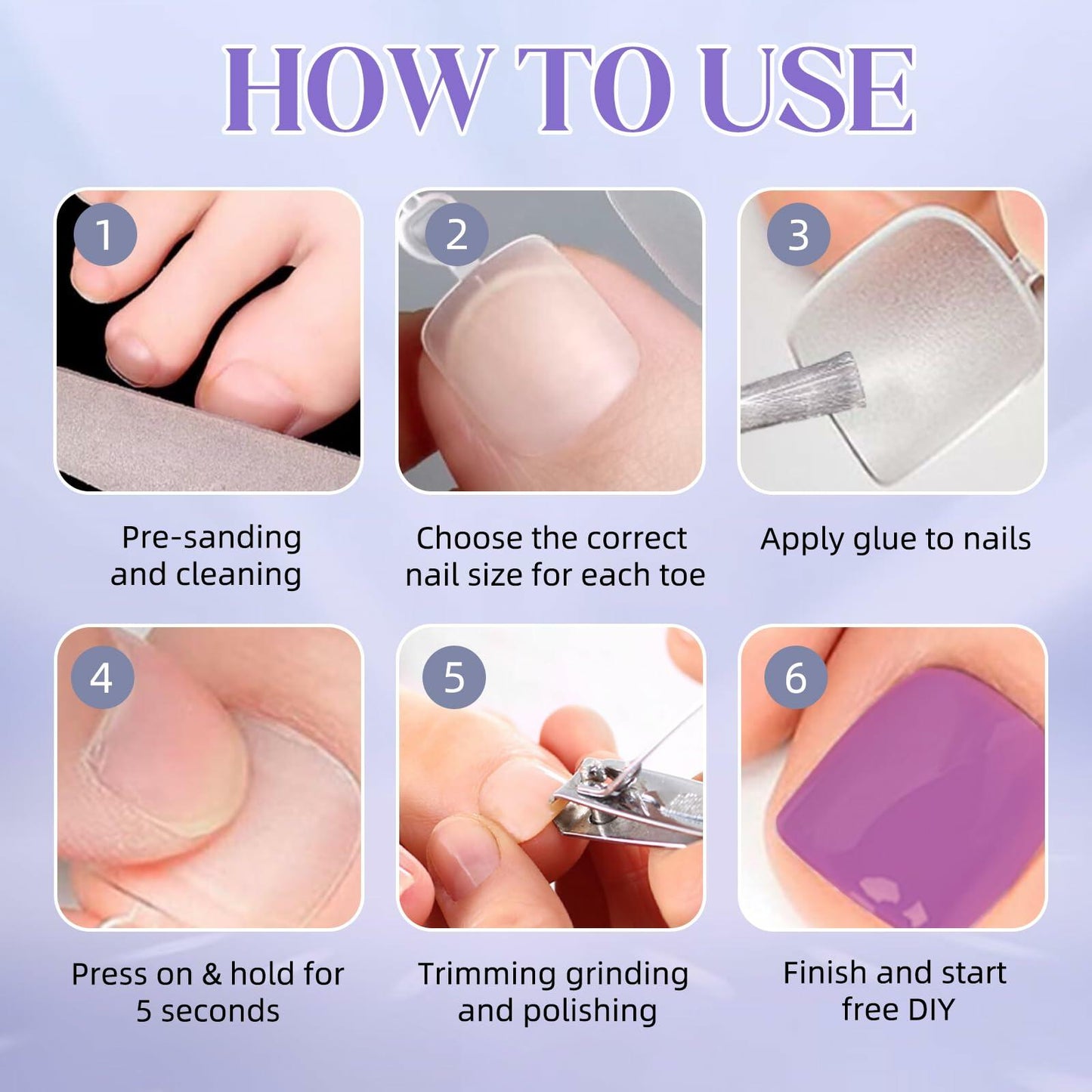Sharp 300PCS Square Toe Nail Tips Full Cover Soft Gel 15 Sizes