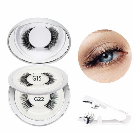 Reusable Magnetic False Eyelashes Kit Dual 3D Natural G15+G22 No Glue