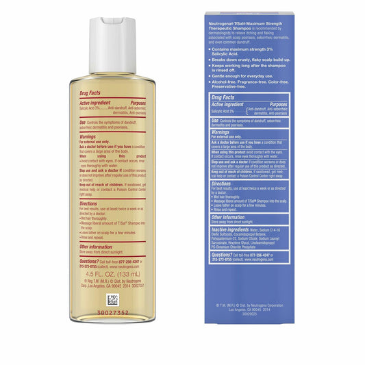 BestBy06/26 Neutrogena T/Sal Therapeutic Shampoo 4.5oz Scalp Build-Up Control