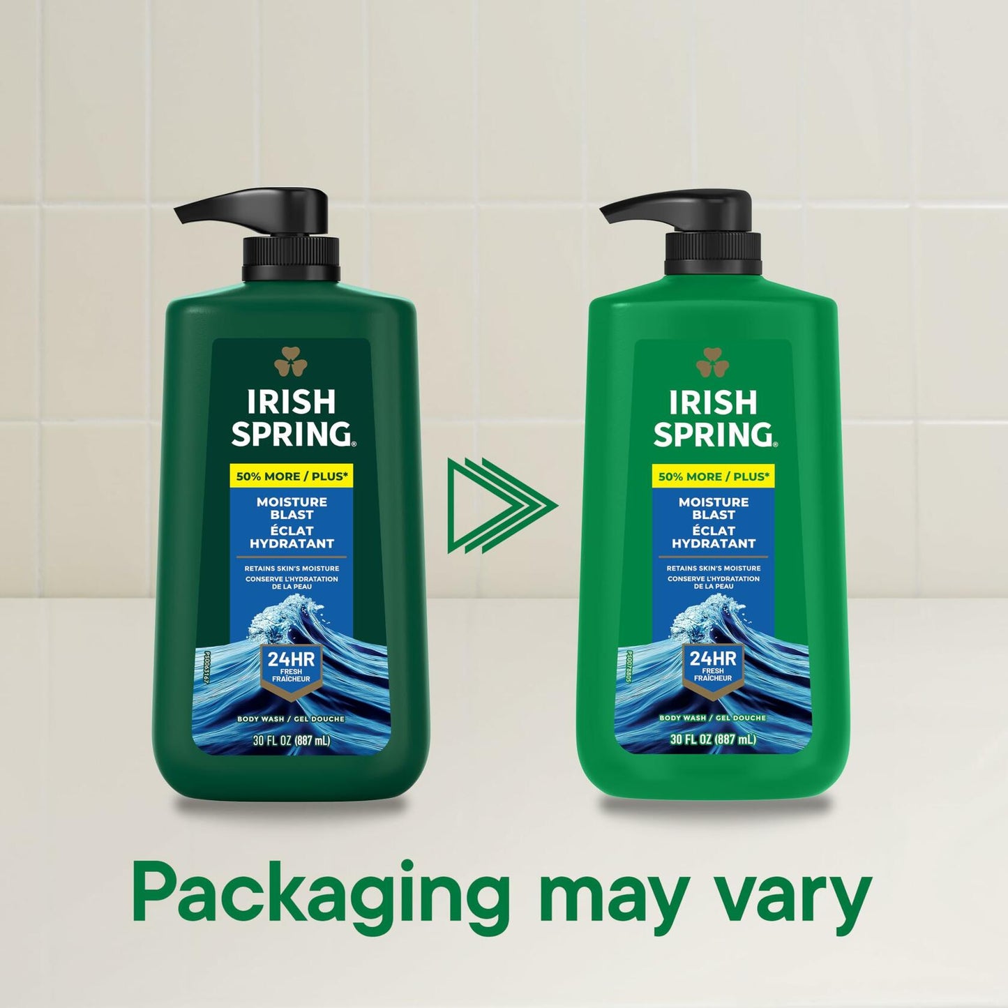 Irish Spring Men's Body Wash Moisture Blast for Men, Feel Fresh 30oz Pump