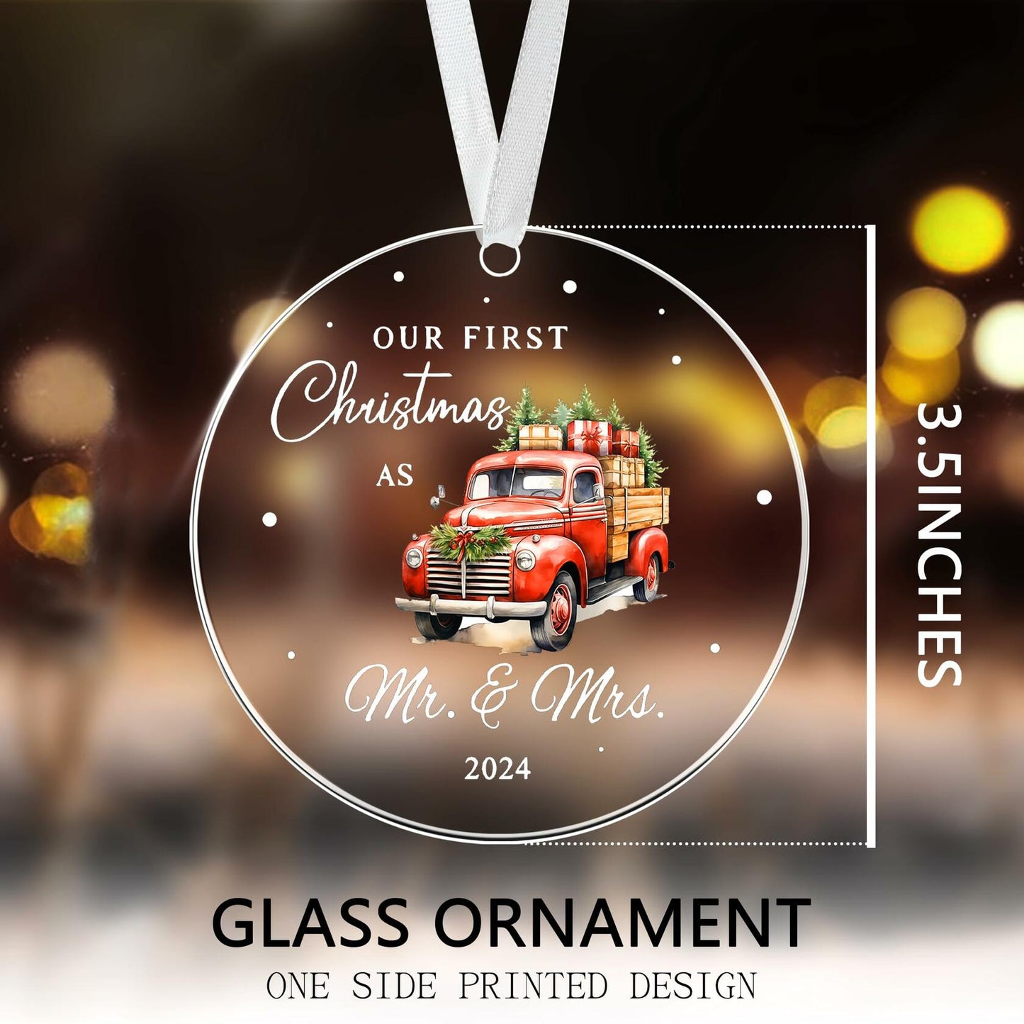 Mr & Mrs Gifts First Married Christmas Ornament 2024 Wedding Gift