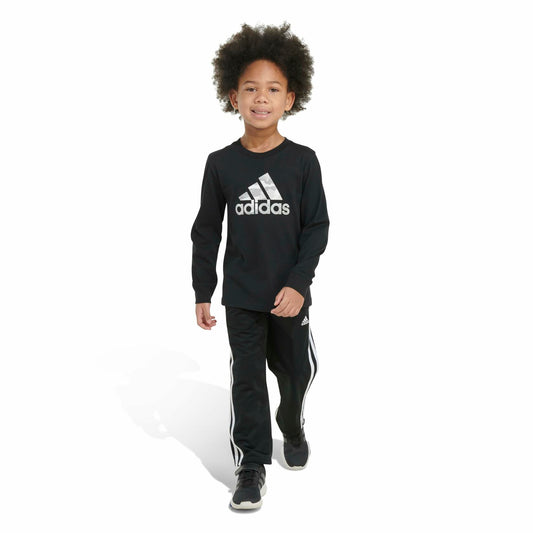 adidas France Camo Logo LS Tee Kids Black Size 5