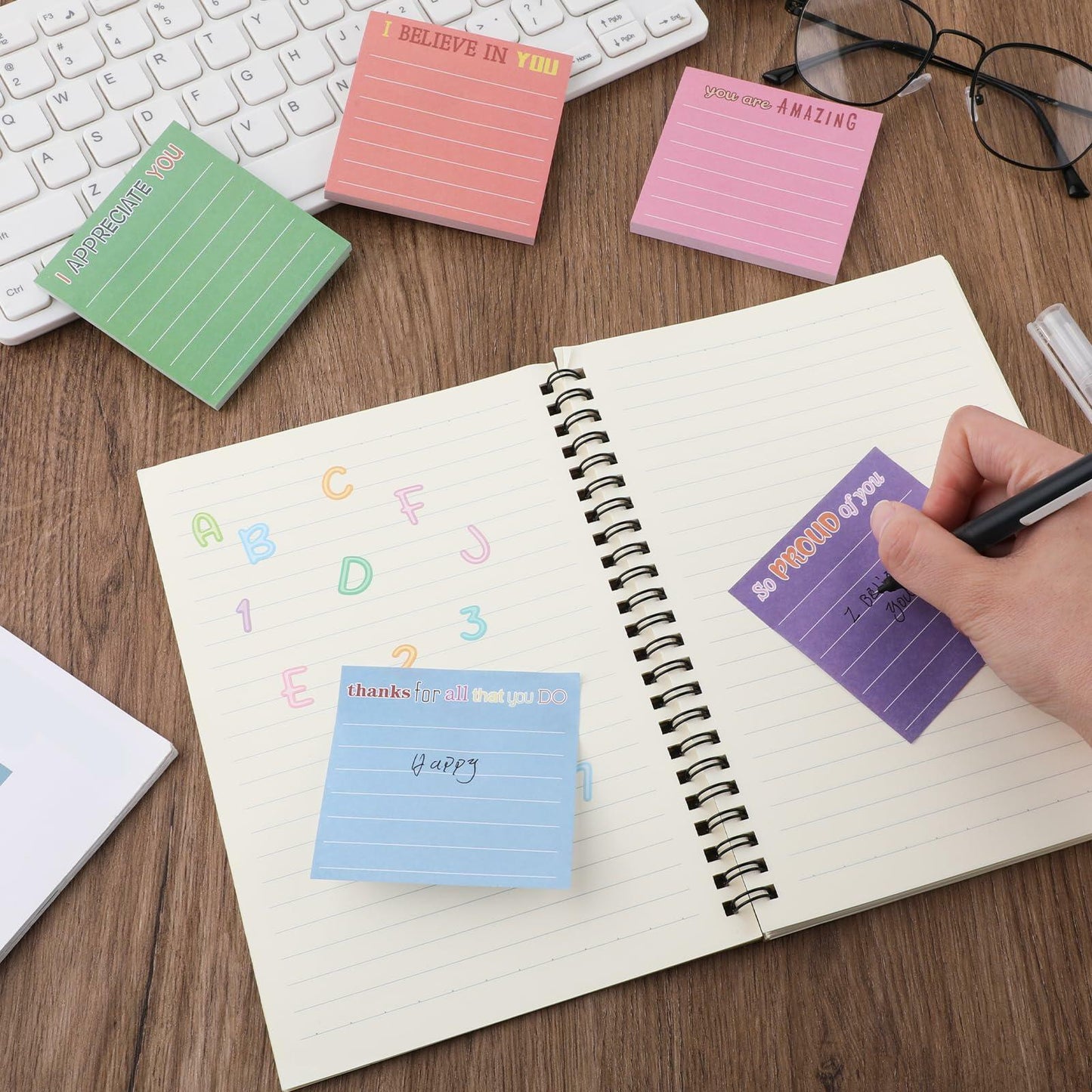 Dimeho 600pcs 3x3in Inspirational Sticky Notes Motivational Notepads