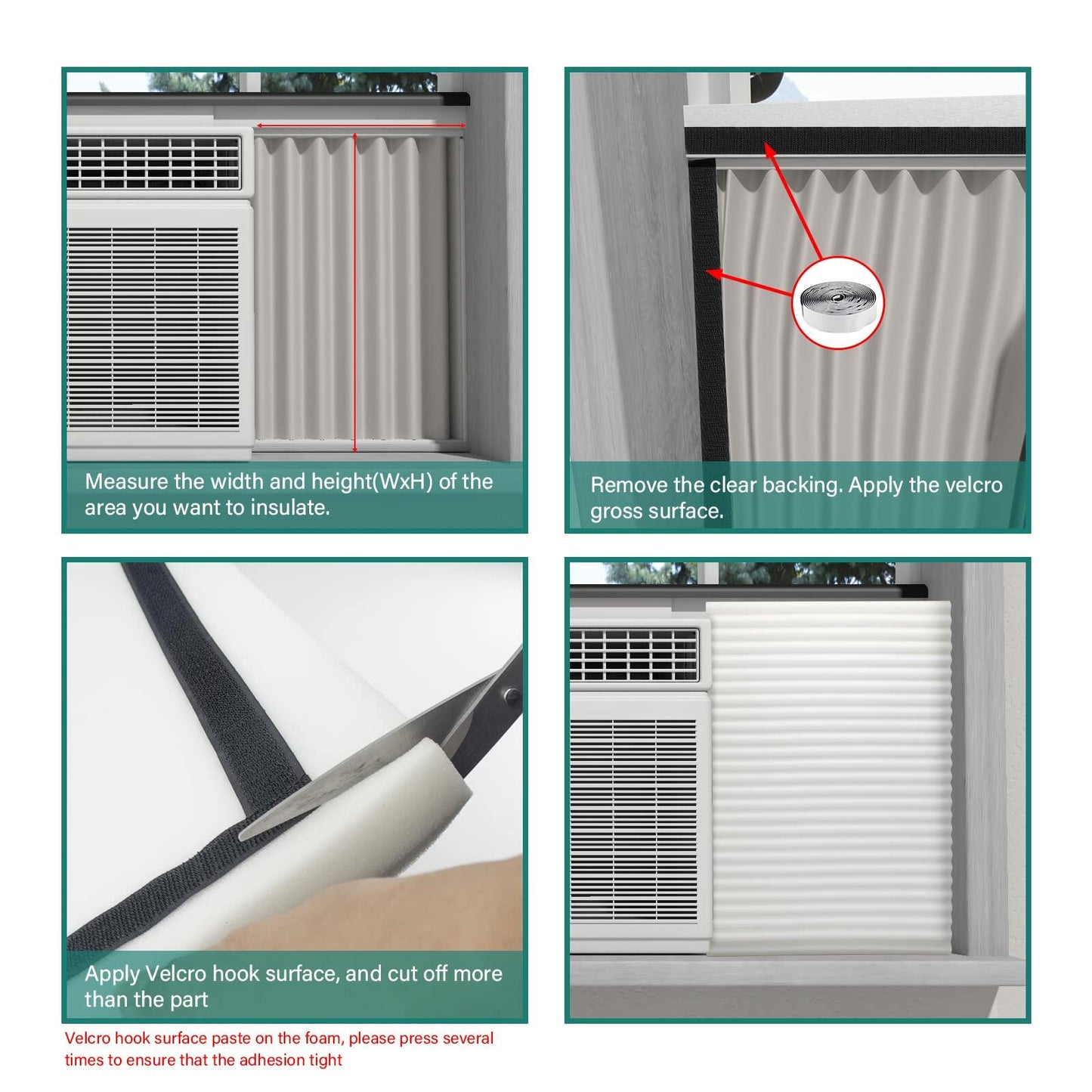 SZKXMJ Window AC Foam Panel 2-Piece Set White Insulated Draft Heat