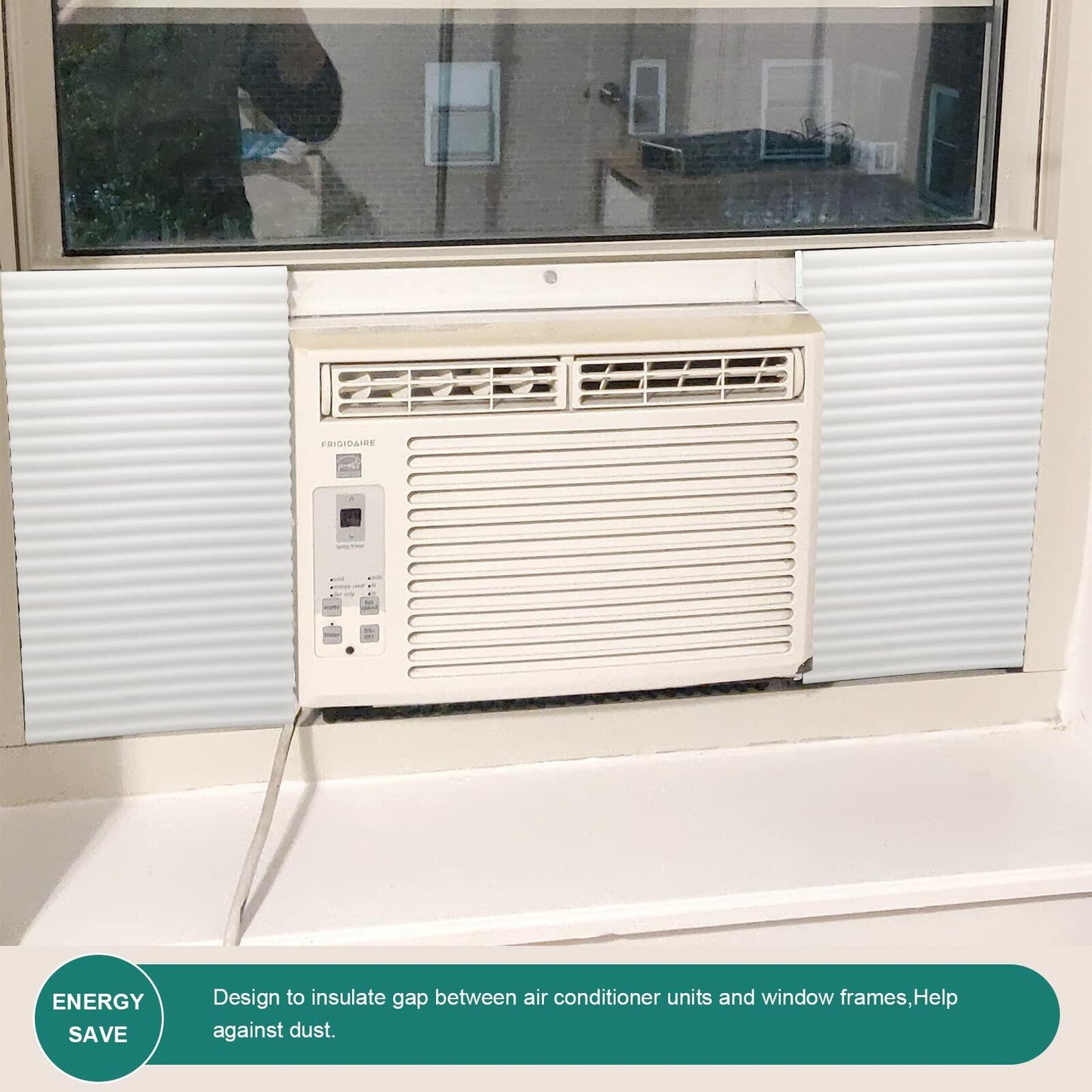 SZKXMJ Window AC Foam Panel 2-Piece Set White Insulated Draft Heat