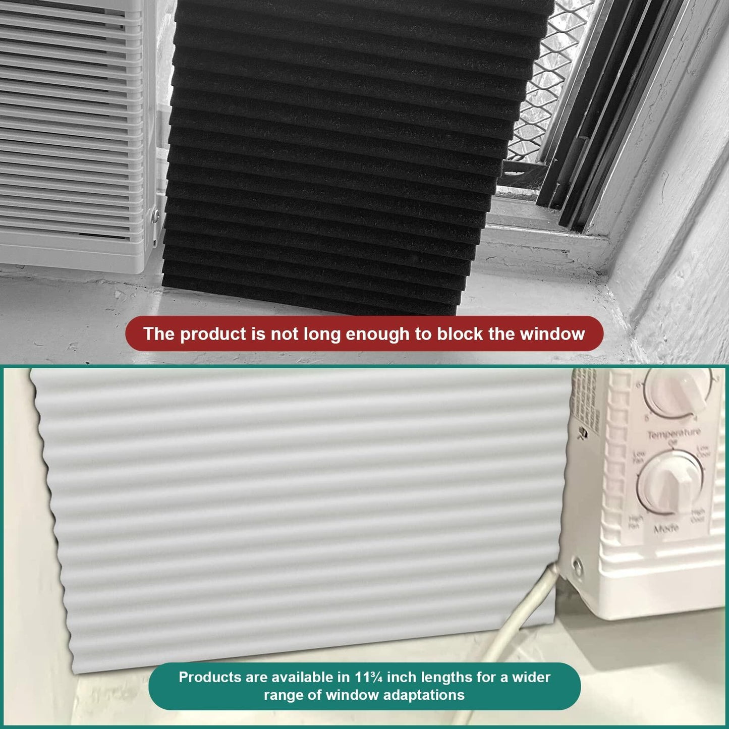 SZKXMJ Window AC Foam Panel 2-Piece Set White Insulated Draft Heat