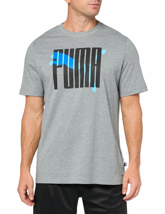 PUMA Men's Interlock T-Shirt Black Casual Tee Size Large