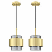 Dolaimy 3 Pack 1 Light Kitchen Island Pendant Light 6" Clear Glass Bronze