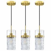 SEENMING HOUSE 3 Pack Kitchen Island Pendant Light Clear Glass Bronze Finish