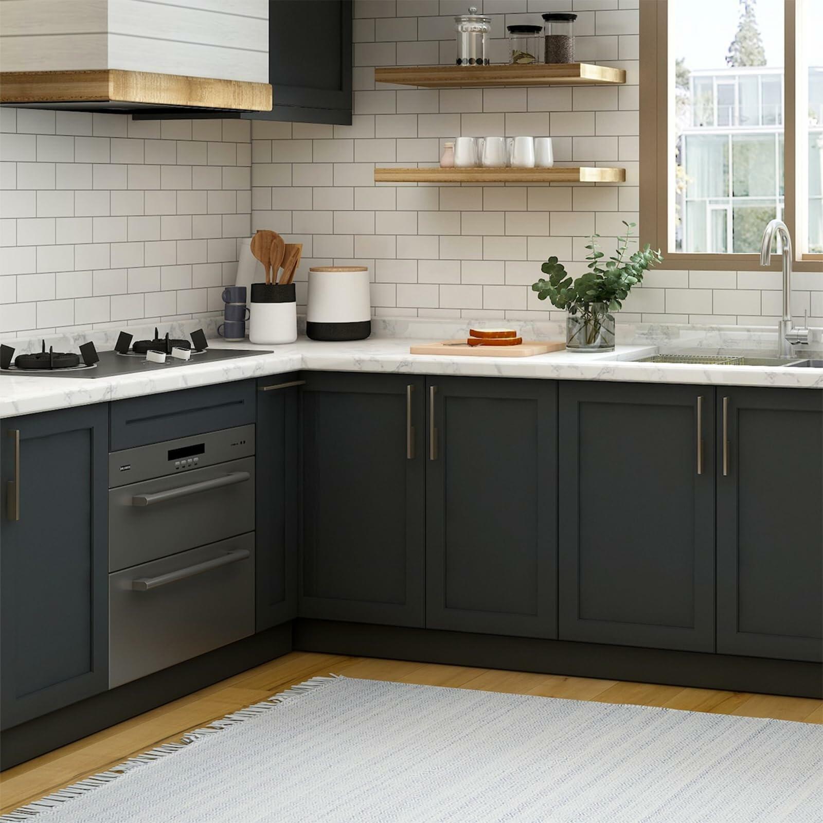 LONGYONG Black Peel and Stick Wallpaper 17.7x197in Waterproof Removable