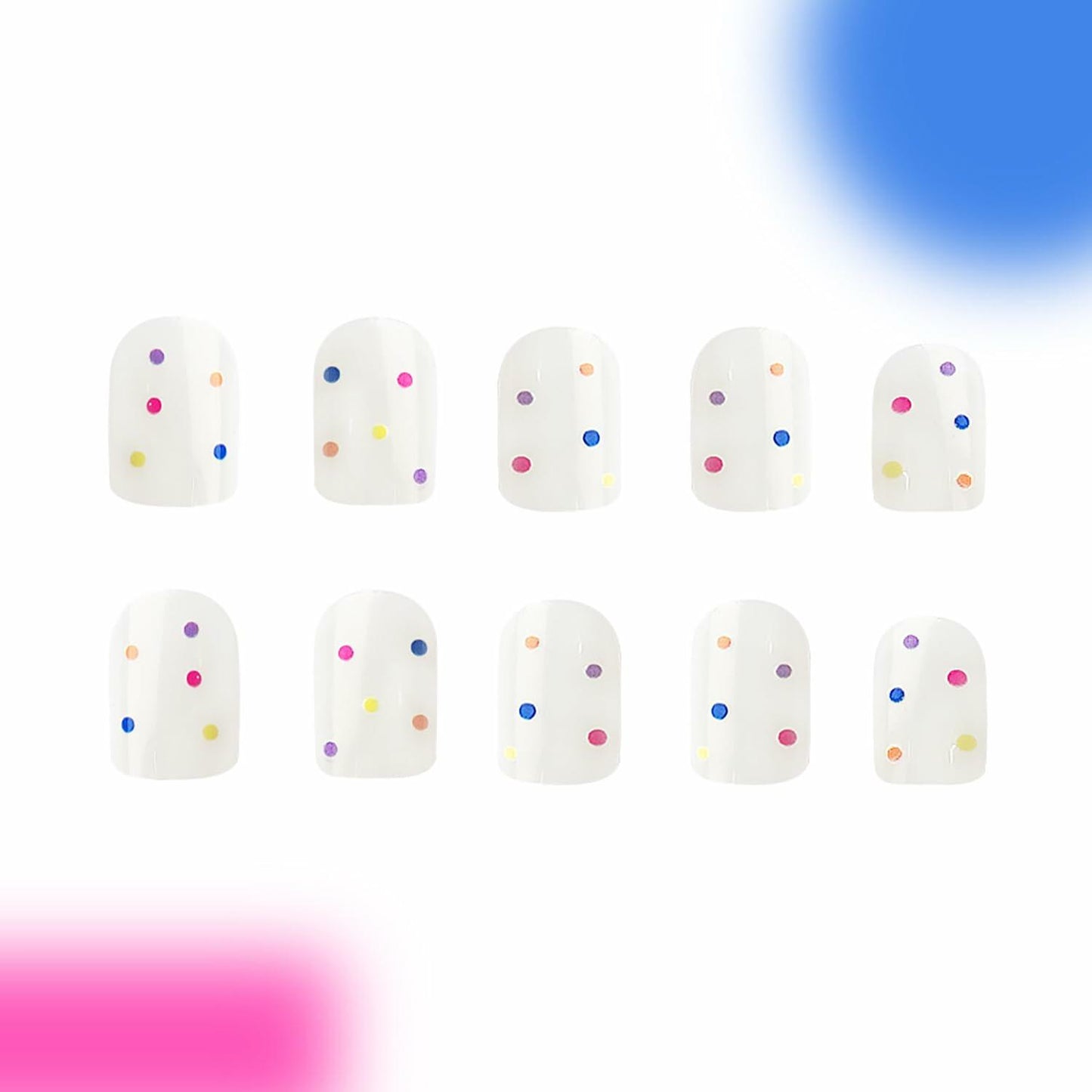 RIICFDD 24 Pcs Purple Short Square Press On Nails Glossy Floral Design