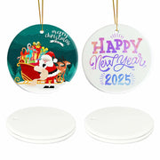 Ceramic Sublimation Ornaments Round 4pcs Bulk Heat Press Blanks Porcelain