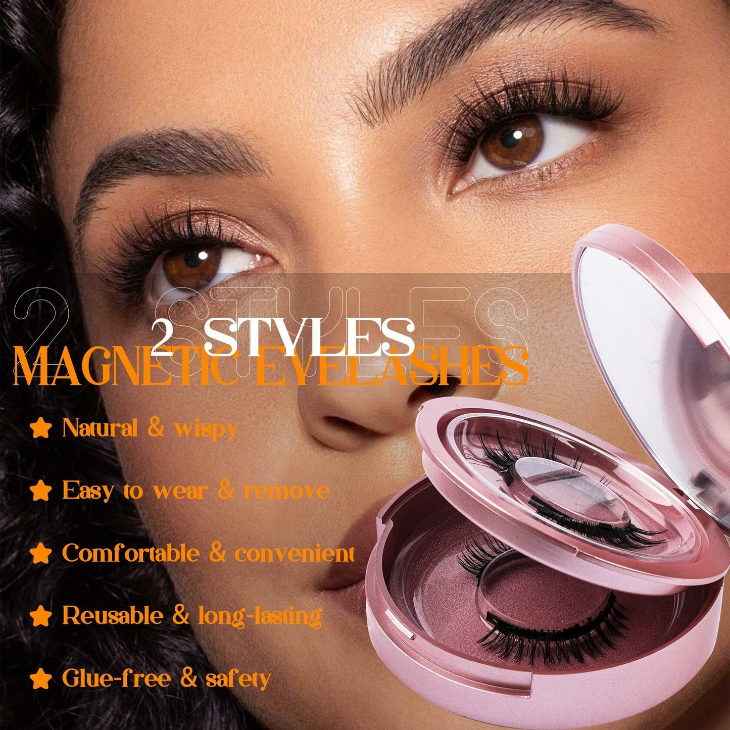 GEMERRY Magnetic Eyelashes Kit Reusable Magnetic Eyelashes with Applicator