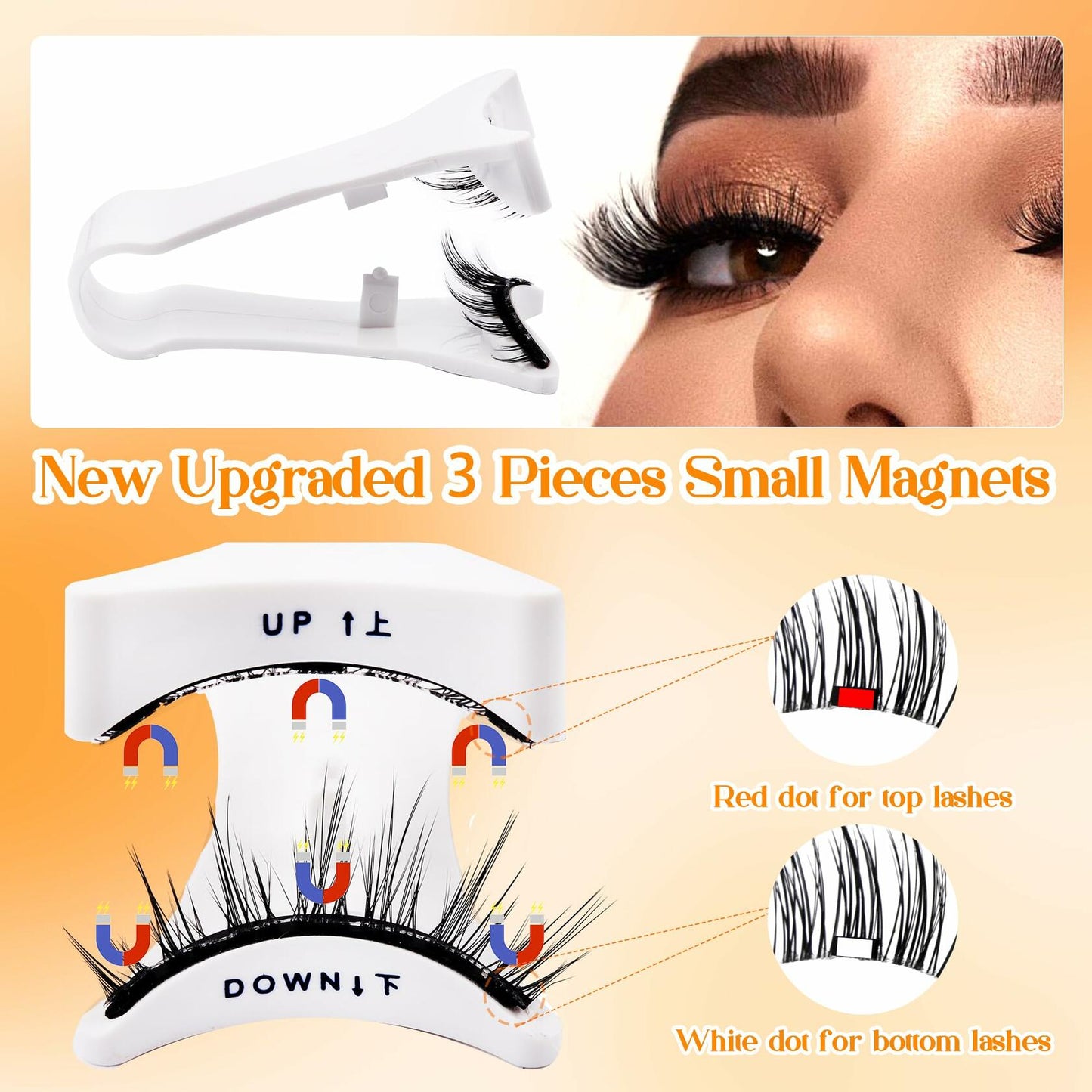 GEMERRY Magnetic Eyelashes Kit Reusable Magnetic Eyelashes with Applicator