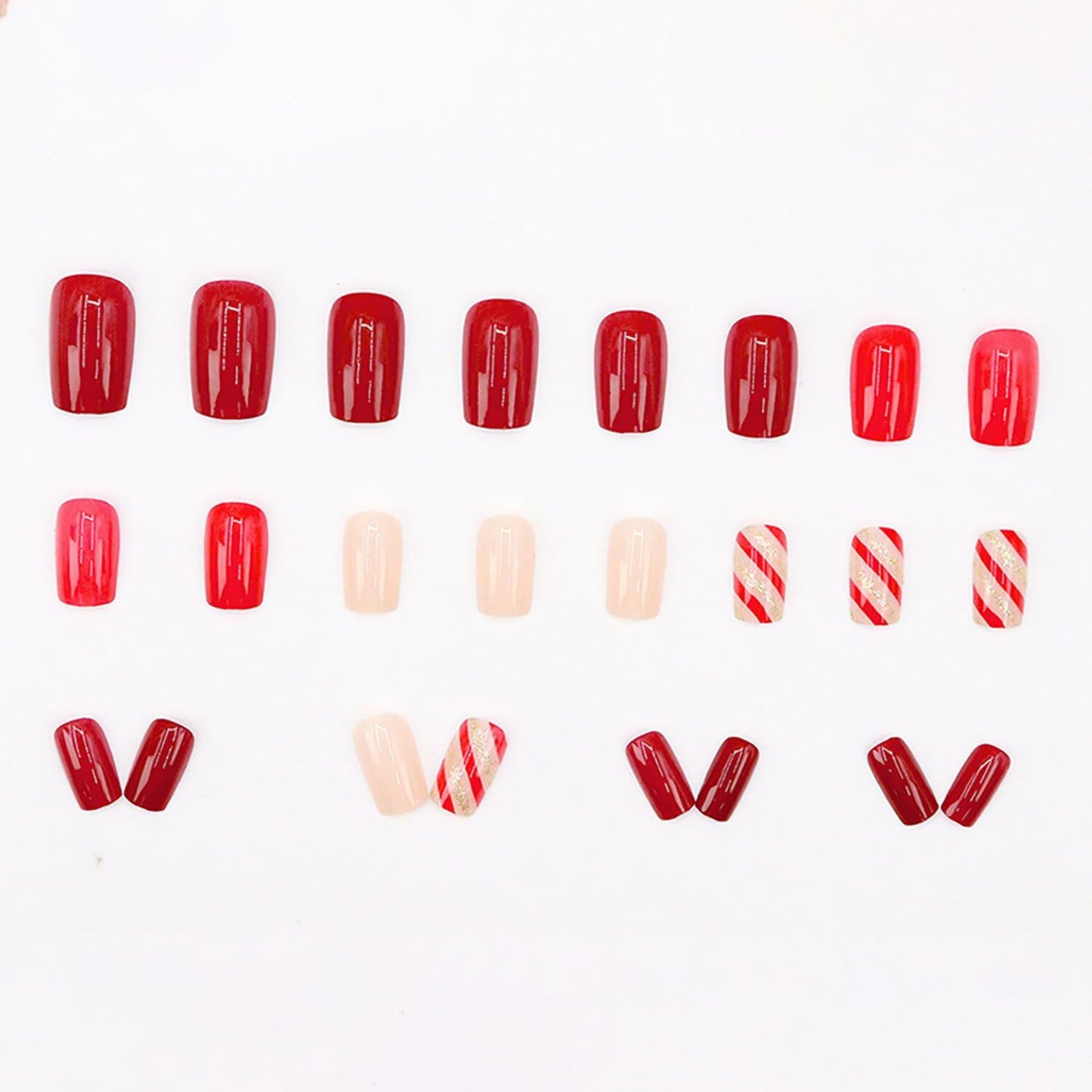 RIICFDD 24 Pcs White Snowflake Acrylic Press On Nails Full Cover Short Coffin