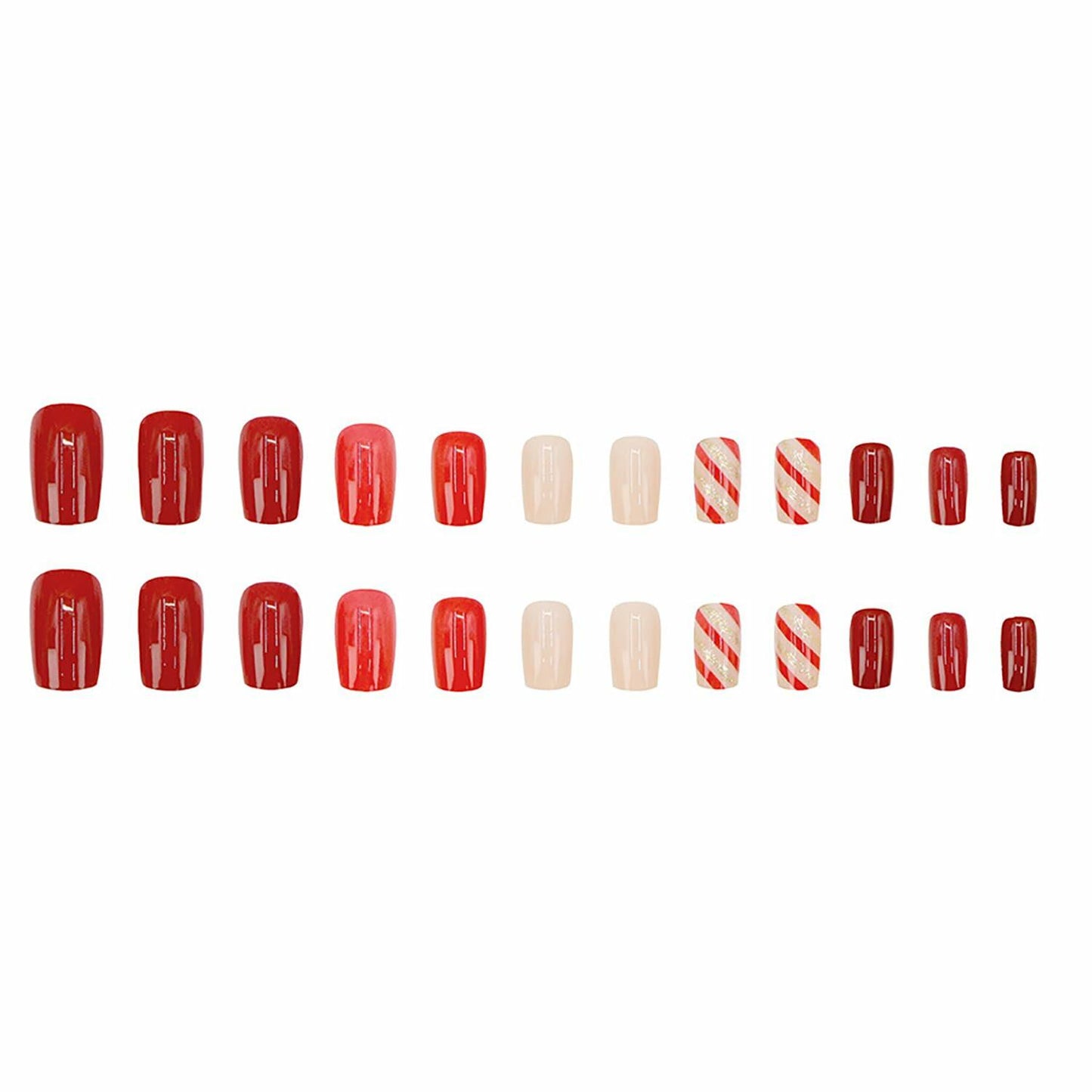 RIICFDD 24 Pcs White Snowflake Acrylic Press On Nails Full Cover Short Coffin