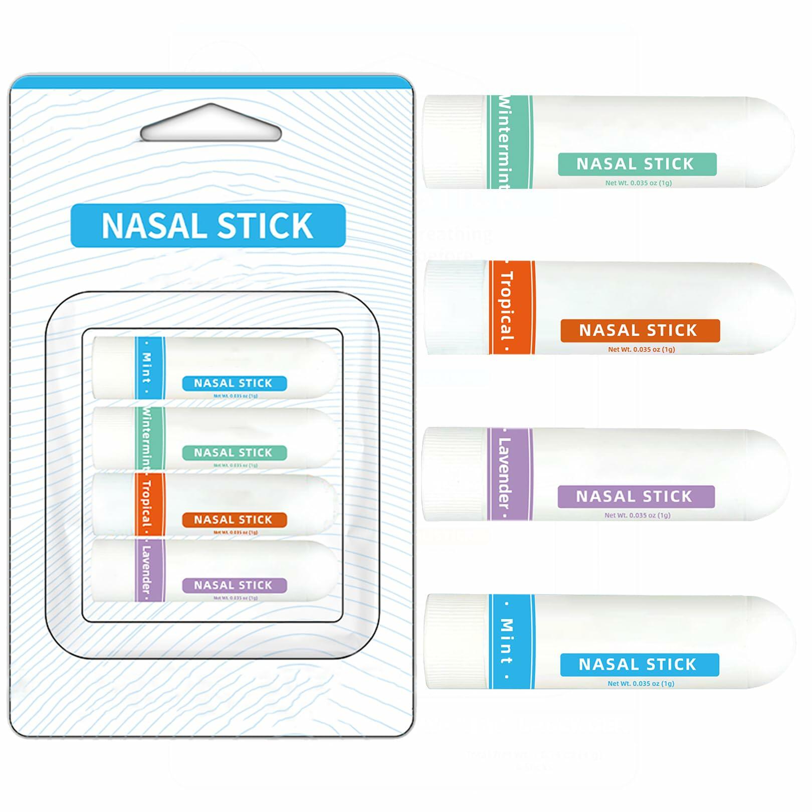 BestBy09/29 CHOVEMOAR Nasal Stick Inhaler Set of 4 Natural Mint Energy Boost