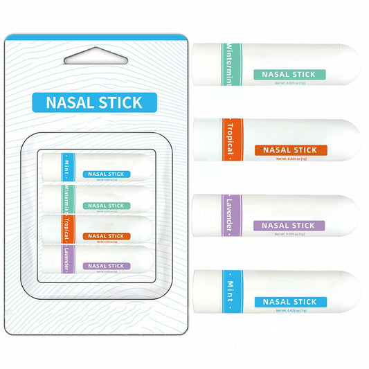 BestBy09/29 CHOVEMOAR Nasal Stick Inhaler Set of 4 Natural Mint Energy Boost