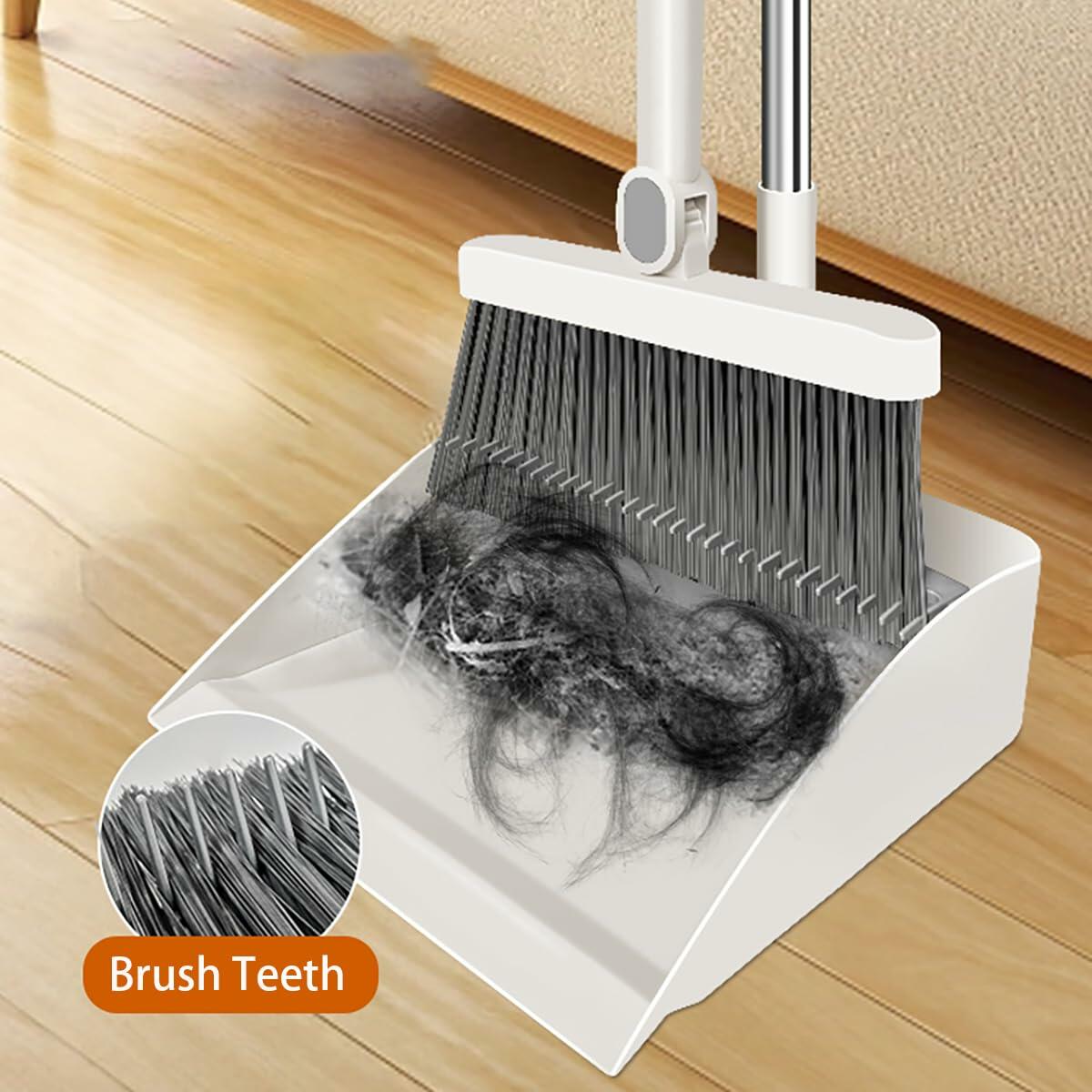 REXWOD Broom & Dustpan Set Blue Home Office Cleaning Kit Combo