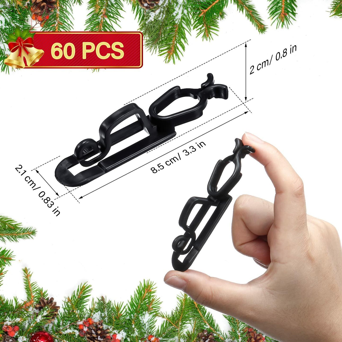 Blulu Light Hooks Green 60pcs Compatible with C9 C7 C6 Outdoor Clips