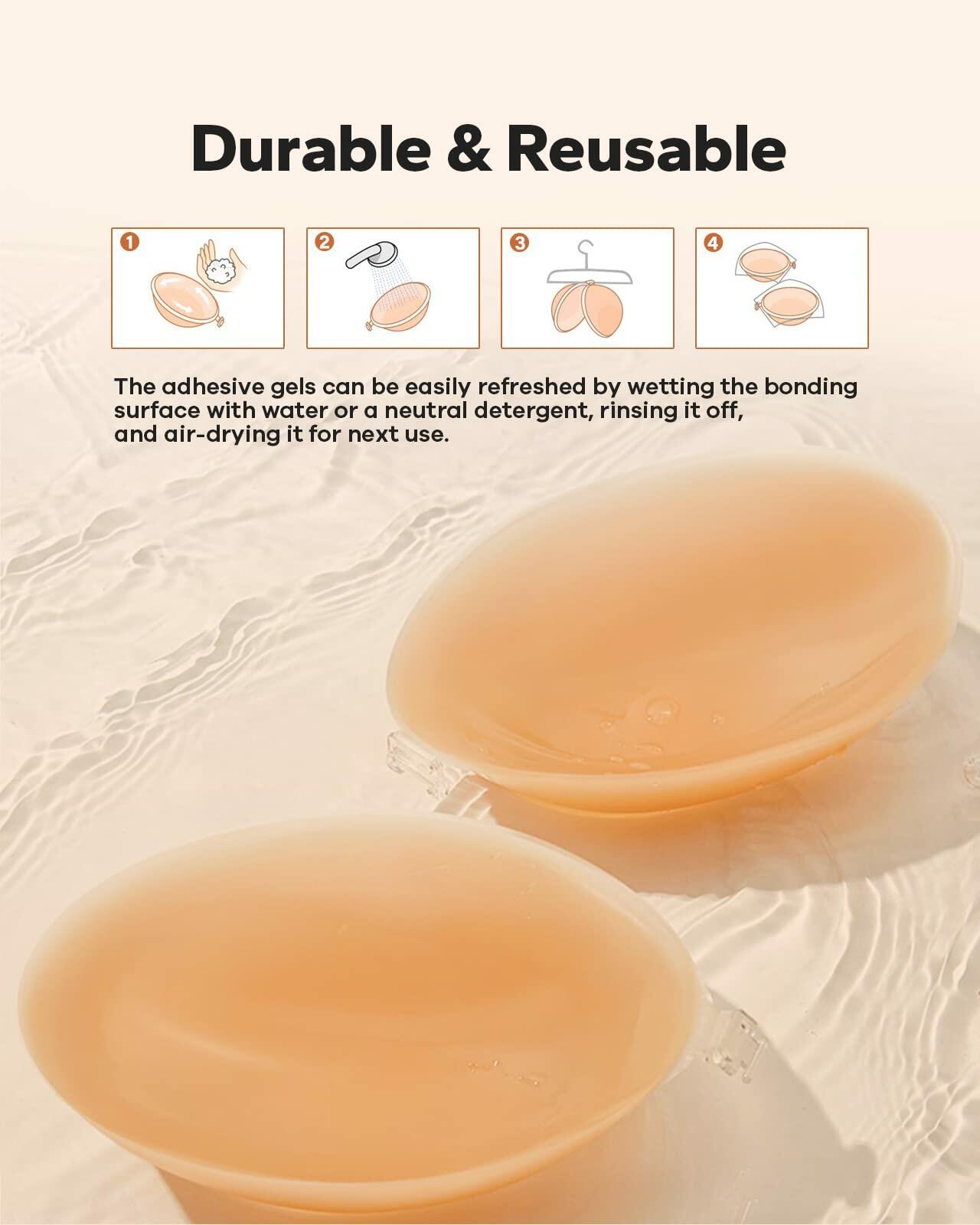 BoobyBear Sticky Bra Nude B Cup Strapless Backless Reusable Silicone Bra