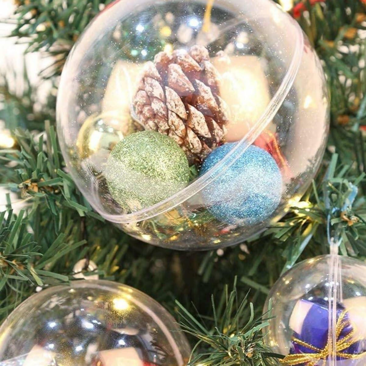 7Queen 2PCS 160mm Clear Extra Large Shatterproof Ball Ornaments DIY