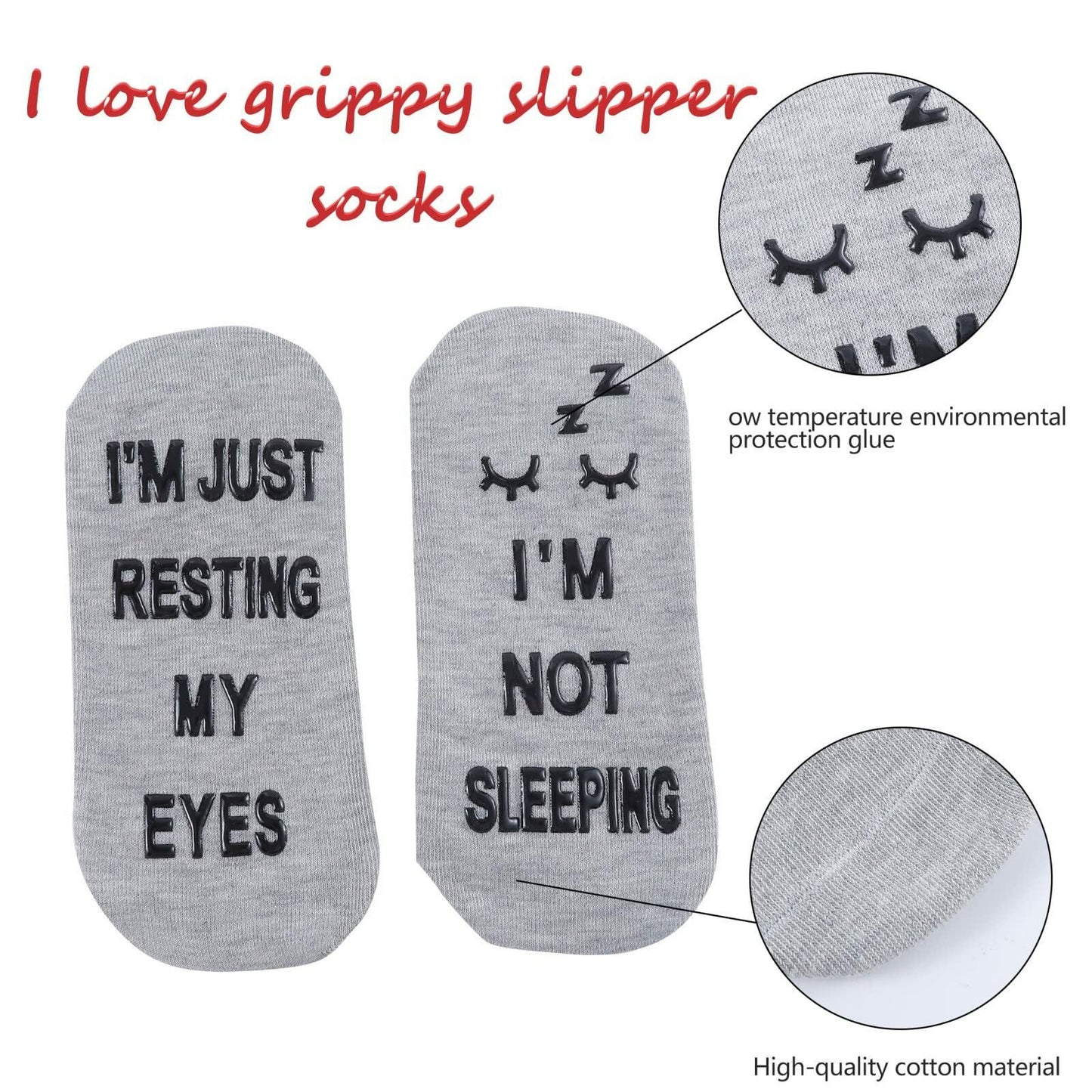 ZXGXLAW Funny 'I'm Not Sleeping' Socks for Dad Men Grandpa – Single Pair