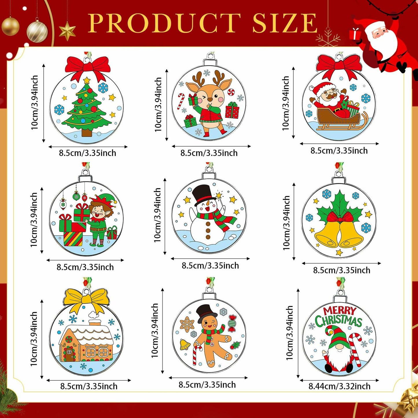Capoda 36 Sets Christmas Suncatchers Ornaments DIY Art Elegant Decorations