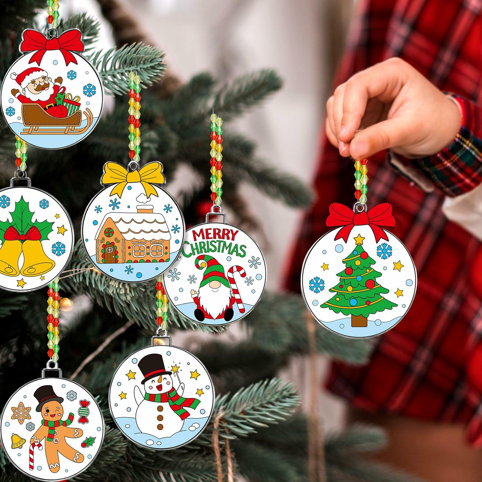 Capoda 36 Sets Christmas Suncatchers Ornaments DIY Art Elegant Decorations