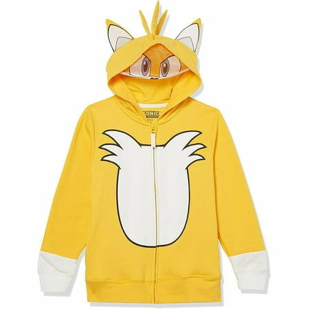 SEGA Sonic The Hedgehog Tails Boys Zip-Up Fleece Hoodie Gold Size M