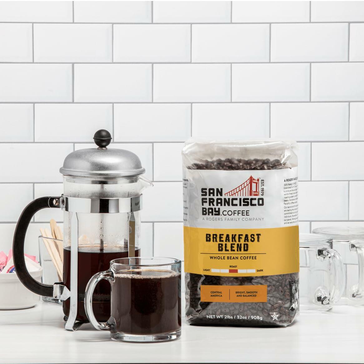 San Francisco Bay Coffee Breakfast Blend Medium Roast Whole Bean 2lb Bag