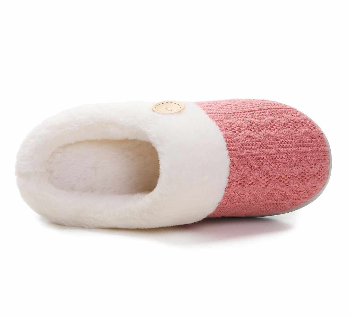 Vonluxe Women's Fuzzy House Slippers Memory Foam Warm Faux Fur Dark Pink 7-8