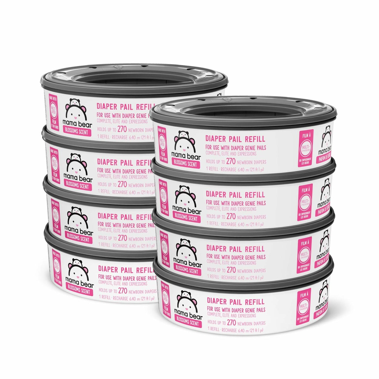 Mama Bear Diaper Pail Refills Blossoms Scented 2160 Count for Diaper Genie